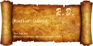 Radler Dávid névjegykártya