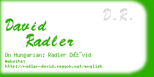 david radler business card